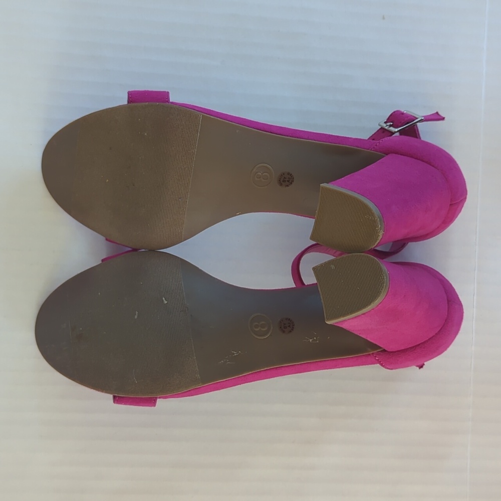 Worthington Beckwith Block Heel Open Toe Sandals 8 Fuchsia Pink - Picture 15 of 16